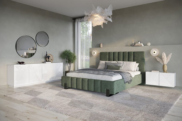 Bogart Noptiera suspendata din pal si MDF, cu 1 usa, Asha 40-1D Alb Gloss, l40xA32xH40 cm