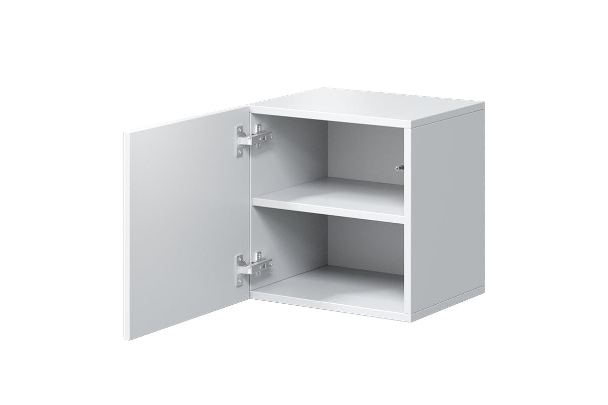 Bogart Noptiera suspendata din pal si MDF, cu 1 usa, Asha 40-1D Alb Gloss, l40xA32xH40 cm