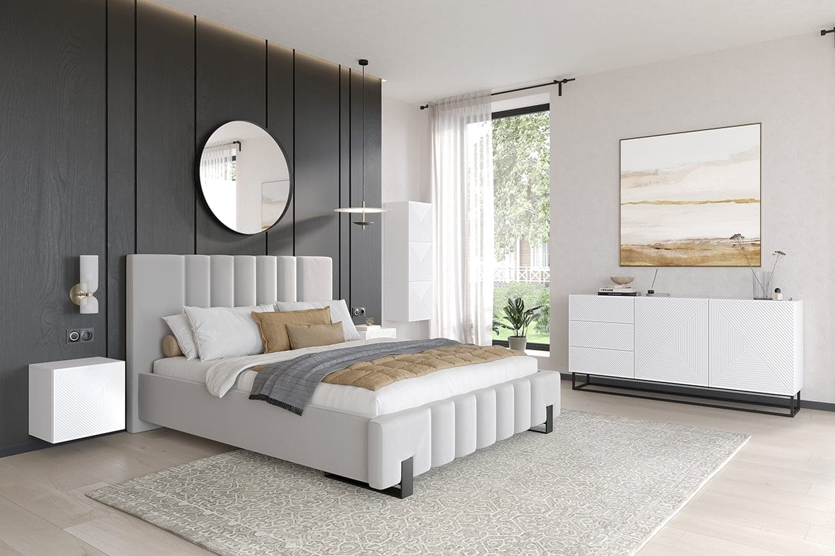 Bogart Noptiera suspendata din pal si MDF, cu 1 usa, Asha 40-1D Alb, l40xA32xH40 cm