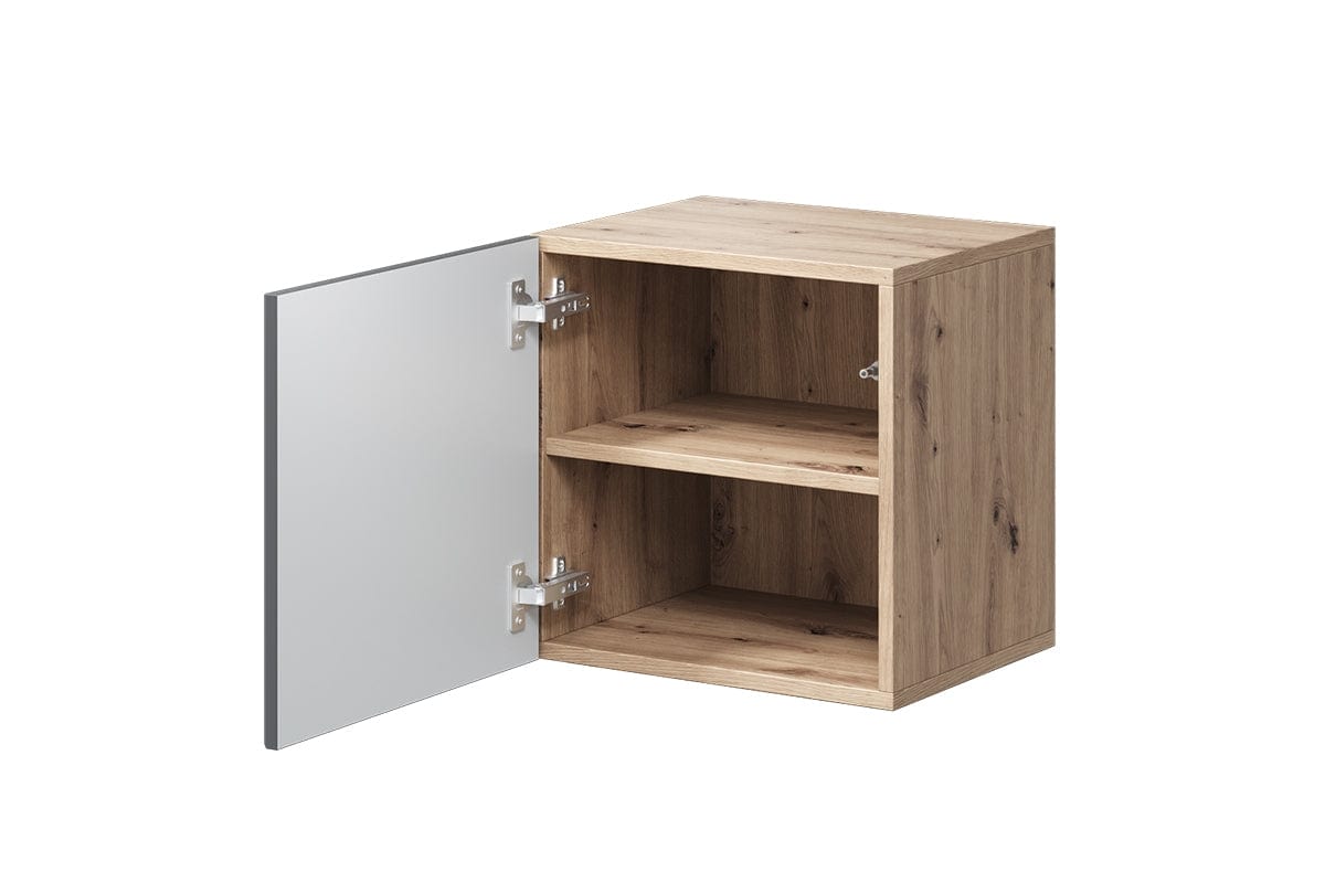 Bogart Noptiera suspendata din pal si MDF, cu 1 usa, Asha 40-1D Antracit / Stejar Artisan, l40xA32xH40 cm