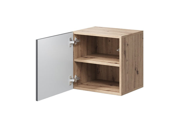 Bogart Noptiera suspendata din pal si MDF, cu 1 usa, Asha 40-1D Antracit / Stejar Artisan, l40xA32xH40 cm