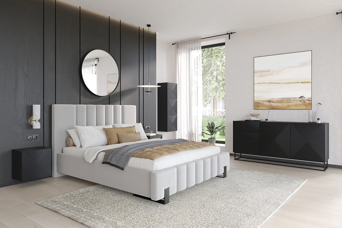 Bogart Noptiera suspendata din pal si MDF, cu 1 usa, Asha 40-1D Negru, l40xA32xH40 cm