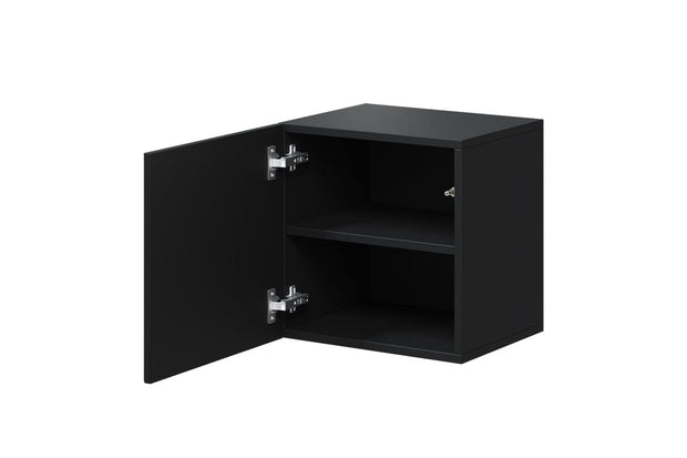 Bogart Noptiera suspendata din pal si MDF, cu 1 usa, Asha 40-1D Negru, l40xA32xH40 cm