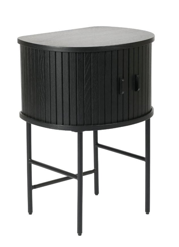Unique Furniture A/S Noptiere din lemn si metal, cu 2 usi, Nola Negru, l50xA40xH70 cm