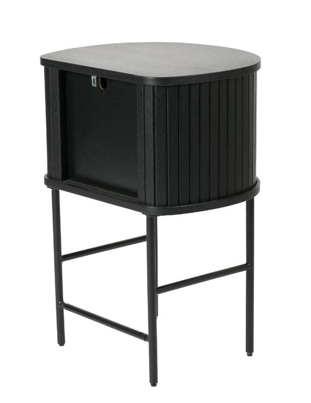 Unique Furniture A/S Noptiere din lemn si metal, cu 2 usi, Nola Negru, l50xA40xH70 cm