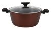 Inde Soler Hispania Oala pentru sos din aluminiu, capac inclus, Ø28 cm, Sahara Maro / Negru