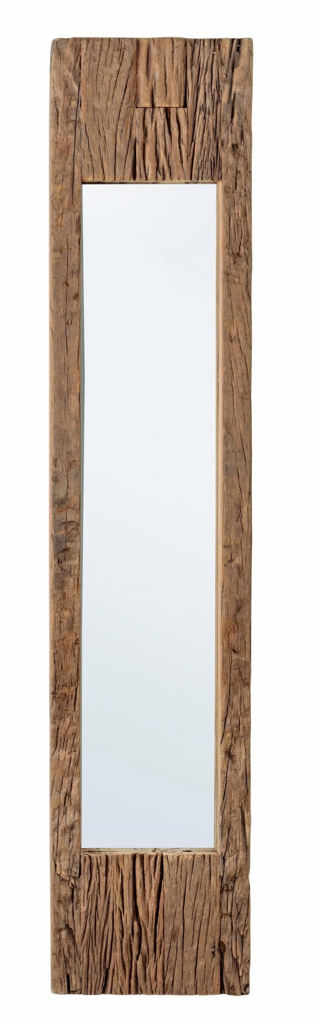 Oglinda decorativa cu rama din lemn reciclat, Rafter Large Natural, l25xH120 cm