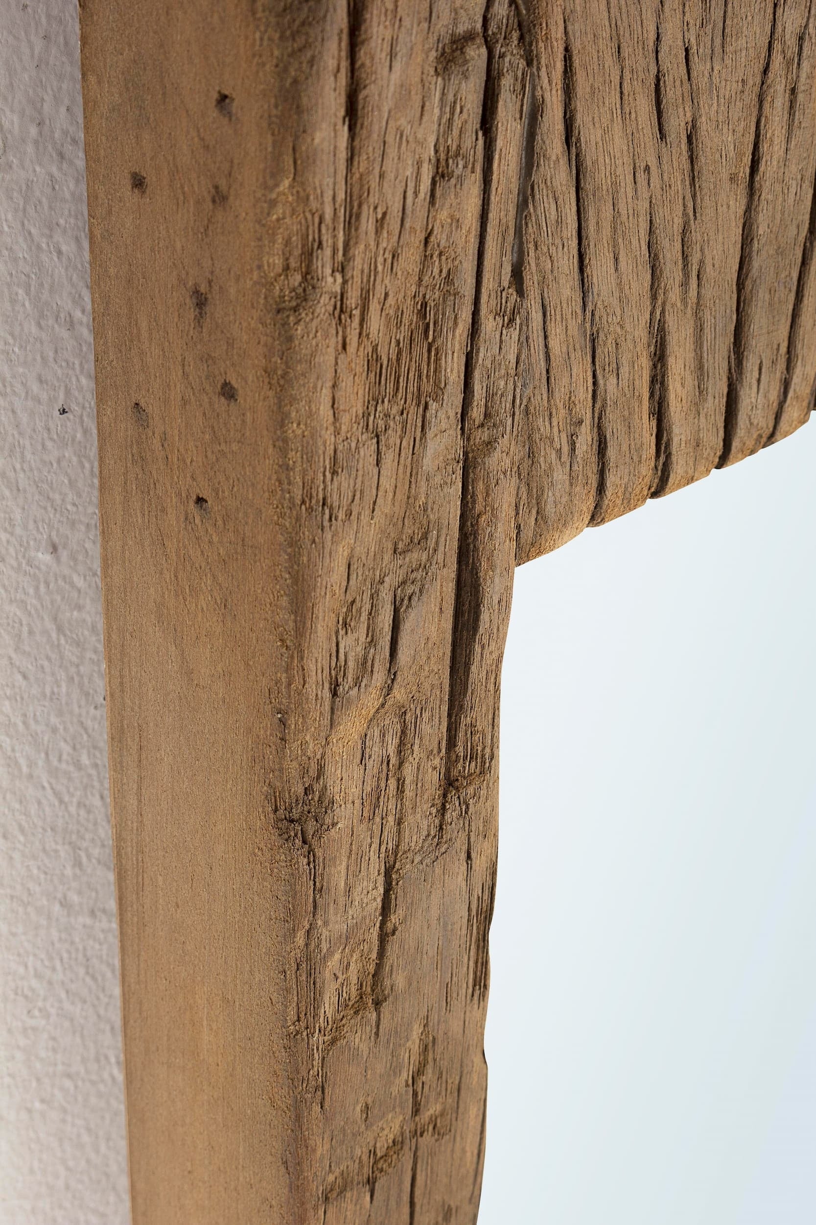Oglinda decorativa cu rama din lemn reciclat, Rafter Large Natural, l25xH120 cm (4)