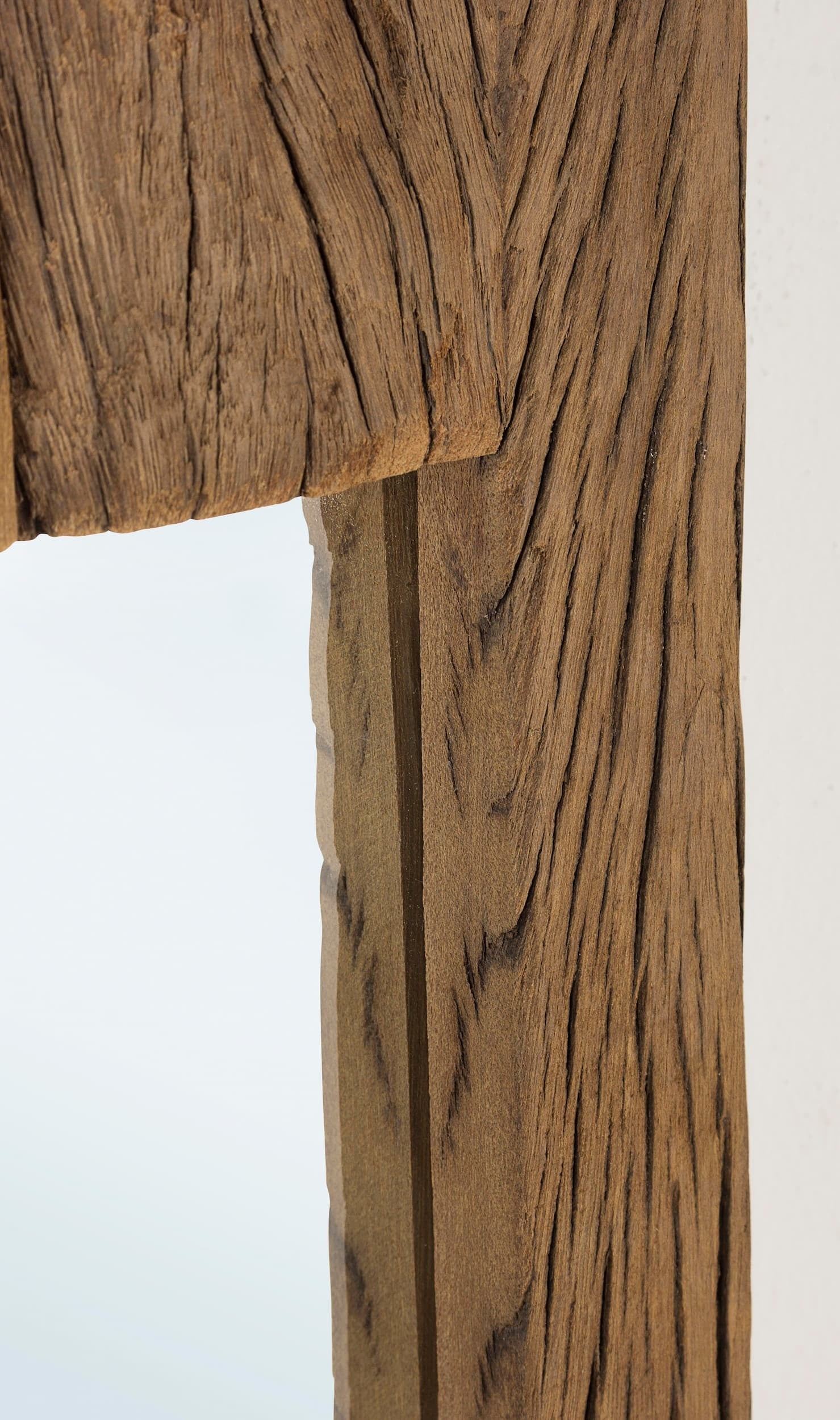 Oglinda decorativa cu rama din lemn reciclat, Rafter Large Natural, l25xH120 cm (5)