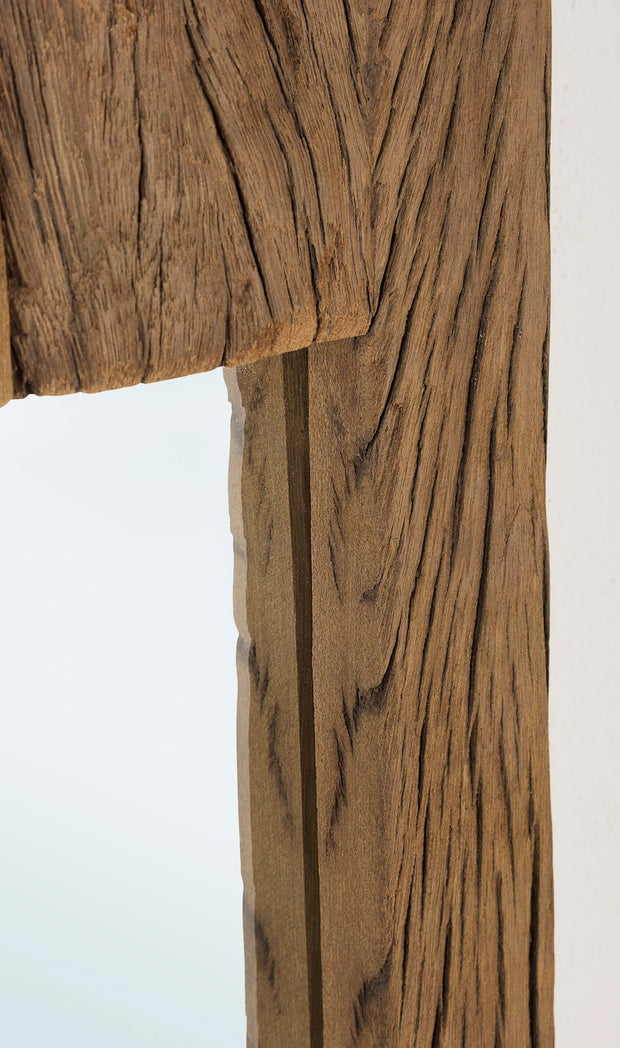 Oglinda decorativa cu rama din lemn reciclat, Rafter Large Natural, l25xH120 cm (5)