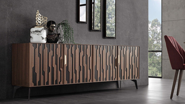 BFSummer Oglinda decorativa cu rama din pal Louisa Small Nuc / Negru, l20,5xH80,6 cm