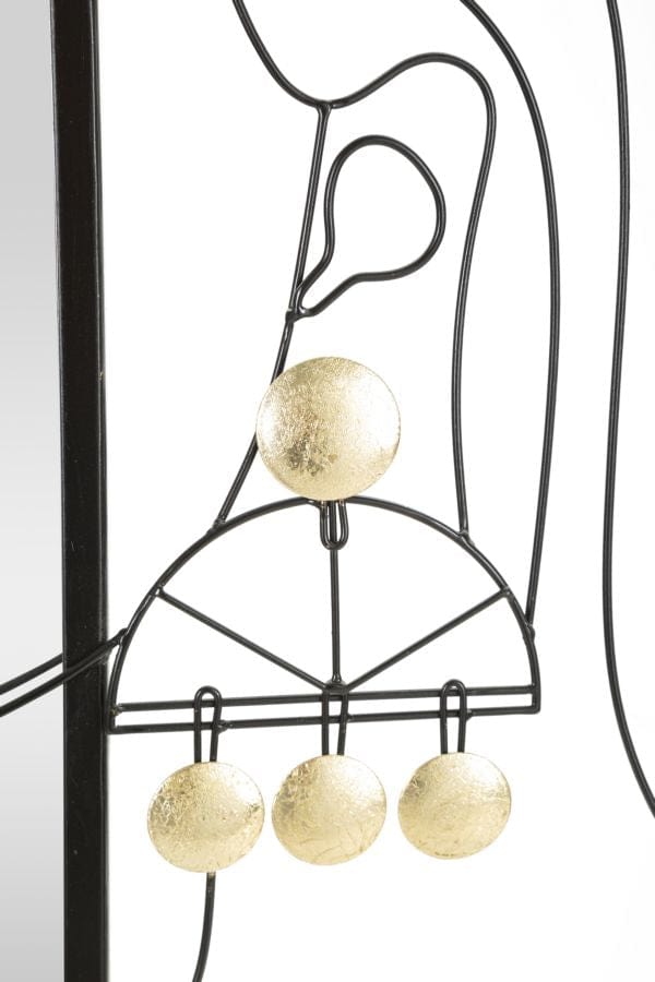 Mauro Ferretti Oglinda decorativa din metal, Eleonor Negru, l64,8xH85 cm