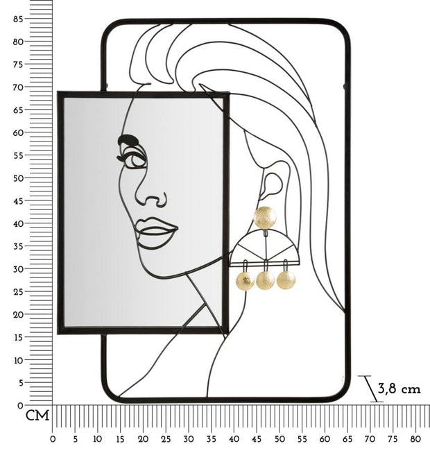 Oglinda decorativa din metal, Eleonor Negru, l64,8xH85 cm (5)
