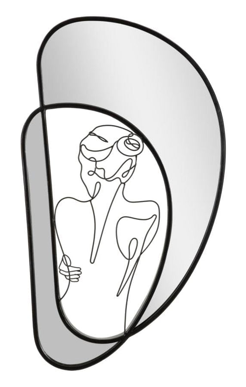 Oglinda decorativa din metal, Nudity Negru, l40,6xH70,5 cm