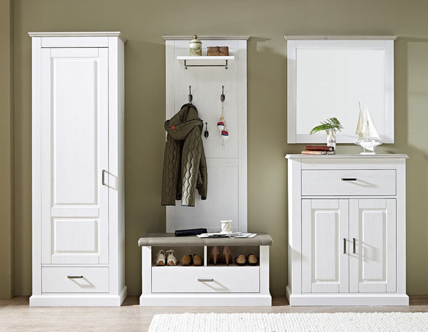 BFSummer Oglinda din pal si MDF, Victory Alb, l89xH85 cm