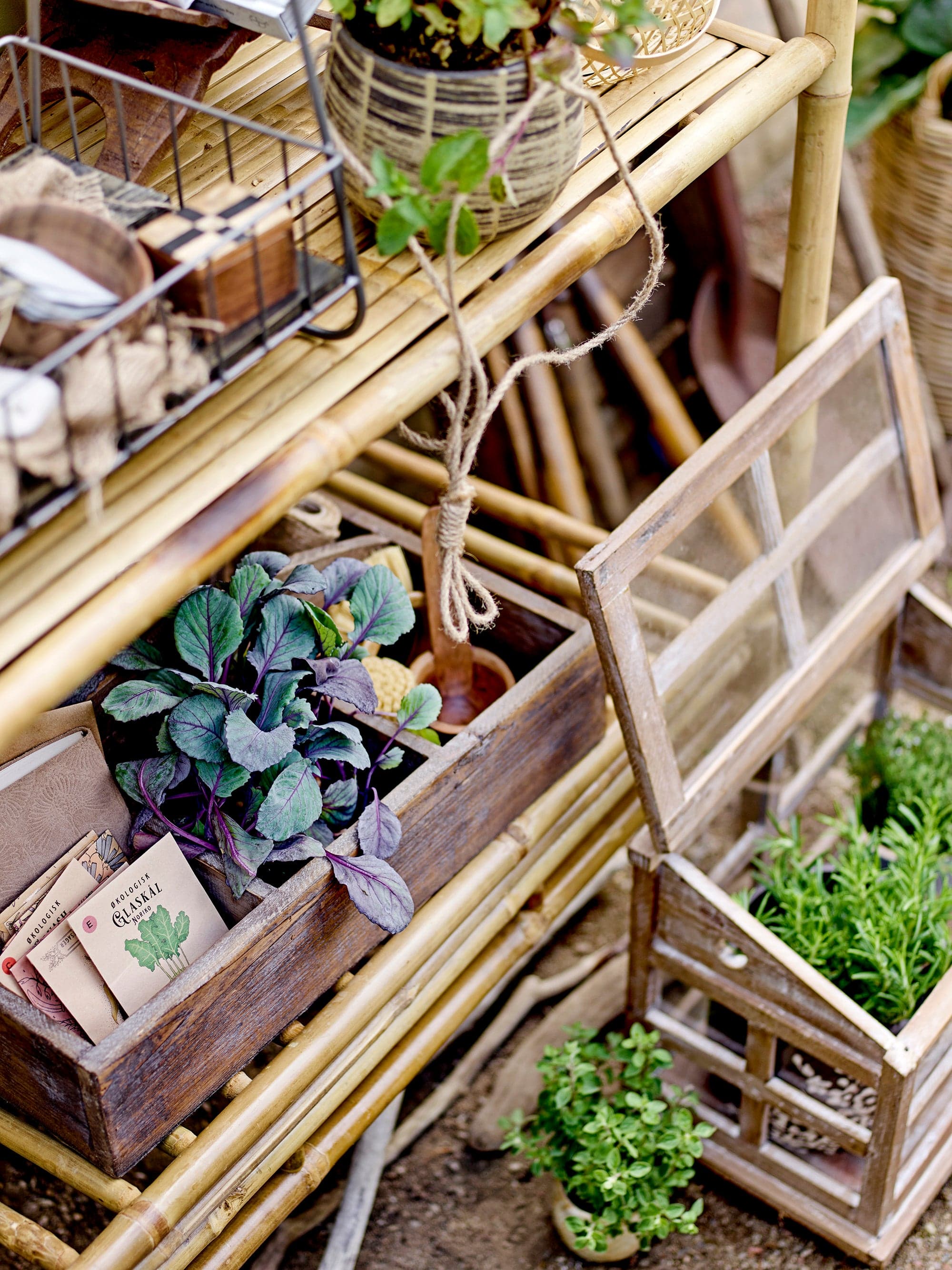 Bloomingville Organizator pentru accesorii de birou din lemn, cu 6 compartimente, Takar Maro, l49,5xA35,5xH16 cm