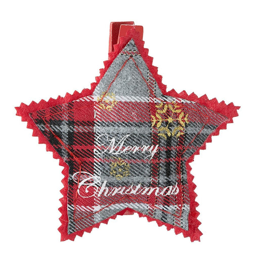 BFSummer Ornament pentru brad Grace Rosu / Gri, 8 x 8 cm