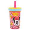 Pahar anti-rasturnare pentru bebe, din plastic, cu pai, Minnie Mouse Multicolor, 370 ml (1)