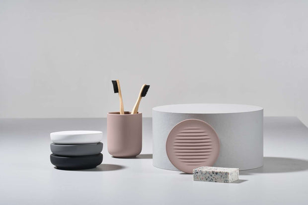 BFSummer Pahar din ceramica pentru periuta de dinti Ume Pastel, Ø8,3xH10,3 cm, Zone Denmark-Rose