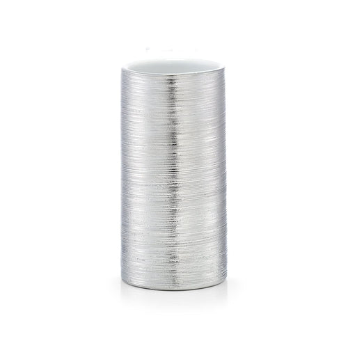 BFSummer Pahar pentru periuta din ceramica, Brushed Silver, Ø 7xH13,5 cm