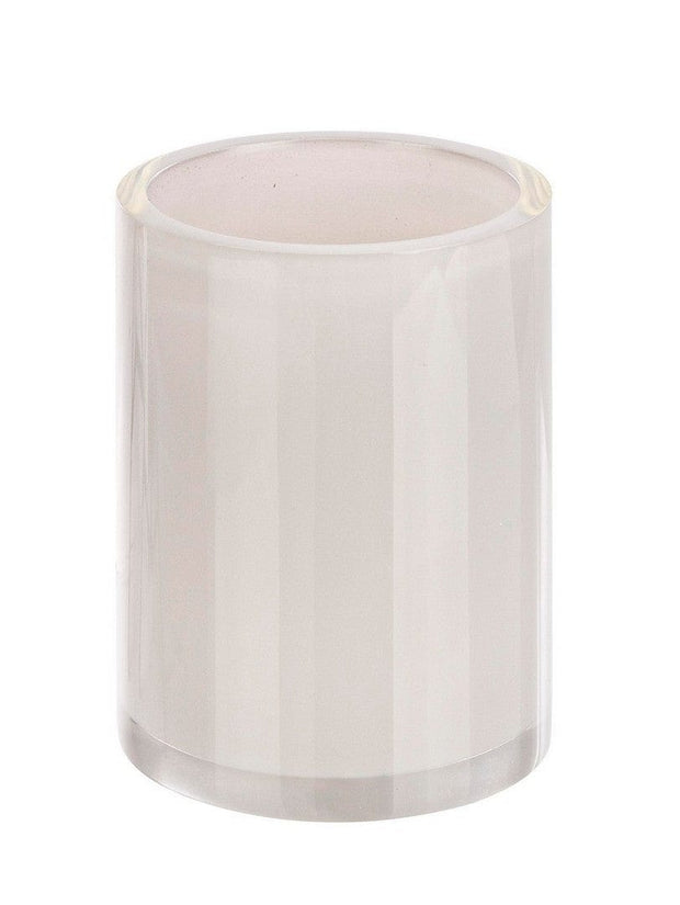 Pahar pentru periuta din polirasina, Topazio Alb, Ø7,3xH10,3 cm