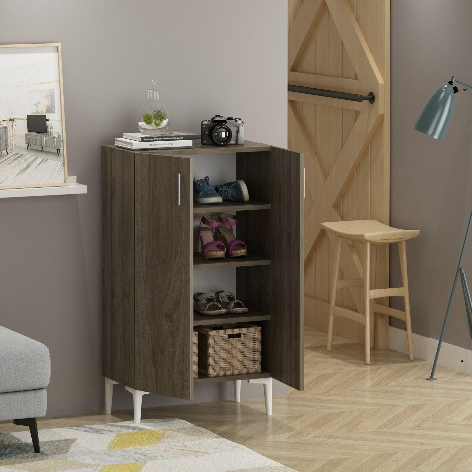 Asir Pantofar din pal, cu 2 usi, Chetri Nuc, l60xA34xH105 cm