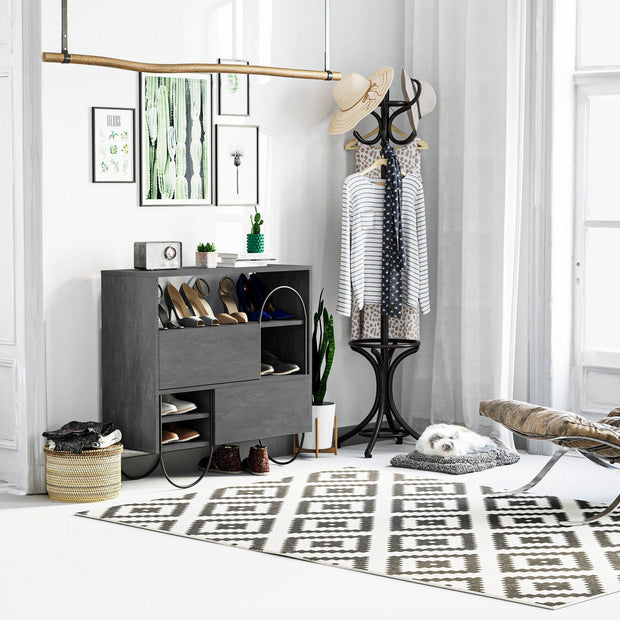 Pantofar din pal si metal, cu 2 usi, Norfolk Gri, l97xA35xH94,5 cm (1)