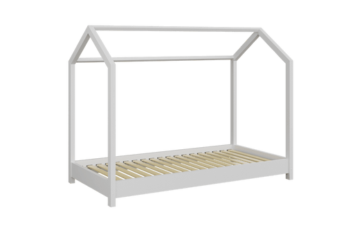 Kocot Kids 160 x 80 cm Pat din lemn de pin pentru copii, Bella I Alb