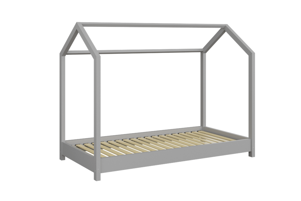 Kocot Kids 160 x 80 cm Pat din lemn de pin pentru copii, Bella I Gri