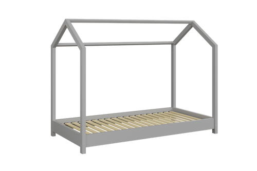 Kocot Kids 160 x 80 cm Pat din lemn de pin pentru copii, Bella I Gri