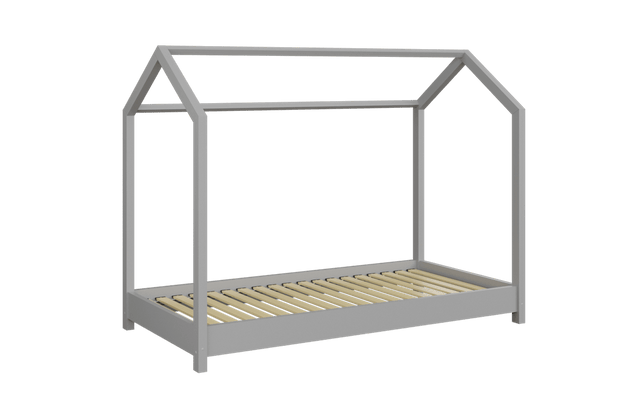 Kocot Kids 160 x 80 cm Pat din lemn de pin pentru copii, Bella I Gri