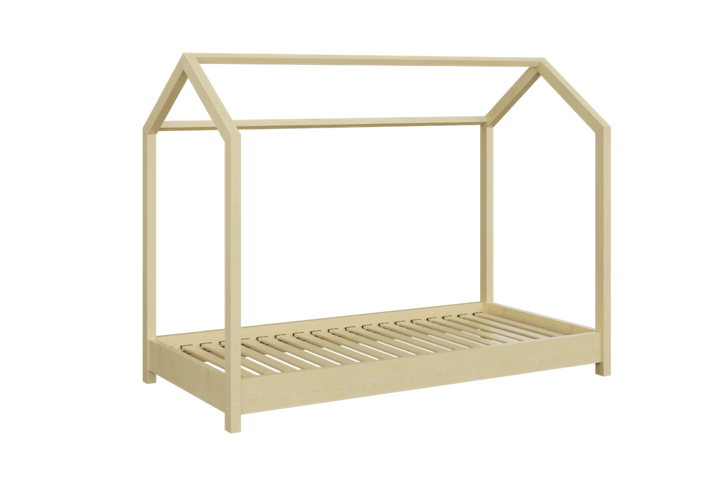 Kocot Kids 160 x 80 cm Pat din lemn de pin pentru copii, Bella I Natural