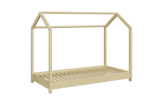 Kocot Kids 160 x 80 cm Pat din lemn de pin pentru copii, Bella I Natural