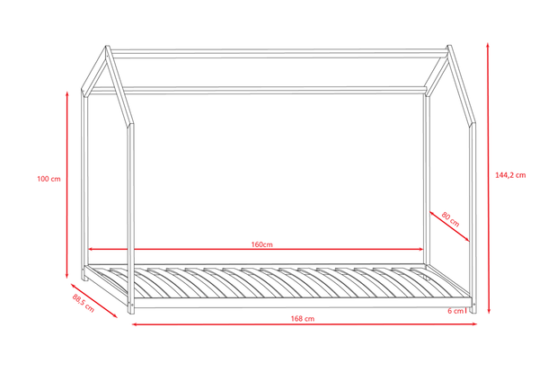 Kocot Kids Pat din lemn de pin pentru copii, Bella I Natural