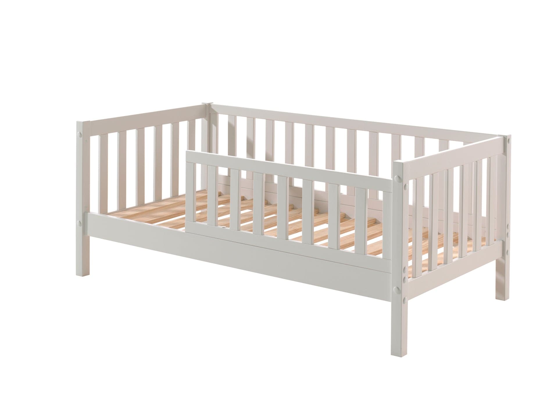 Pat din lemn pentru copii, Toddler 70 Alb, 70 x 140 cm