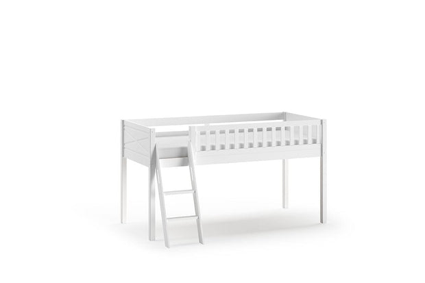 Pat din lemn si MDF pentru copii, Scott II Alb, 90 x 200 cm (2)