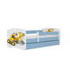 Kocot Kids 140 x 70 cm Pat din pal, cu 1 sertar, pentru copii, Digger IV Albastru / Alb