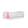 Kocot Kids 140 x 70 cm Pat din pal, cu 1 sertar, pentru copii, Princess With Horse III Alb