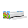 Kocot Kids Pat din pal, cu 1 sertar, pentru copii, Safari IV Alb