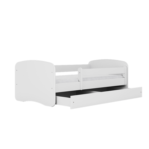 Kocot Kids Pat din pal, cu 1 sertar, pentru copii, Simple IV Alb