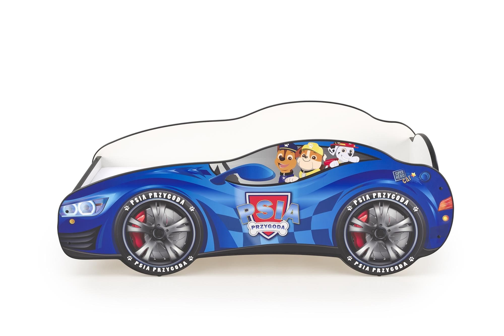 Pat din pal cu lumini, pentru copii Puppy Albastru, 140 x 70 cm (3)