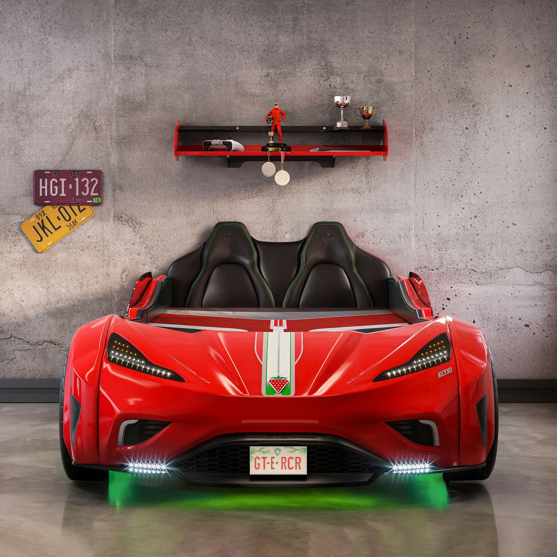 Pat din pal cu lumini si sunete, pentru copii GTE Rosu, 191 x 99 cm (3)