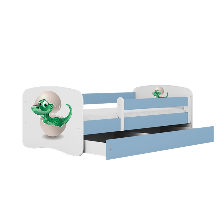 Kocot Kids Pat din pal pentru copii, Baby Dino II Albastru / Alb