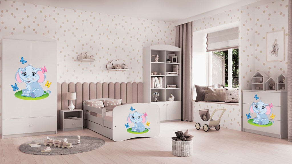 Kocot Kids Pat din pal pentru copii, Baby Elephant I Alb