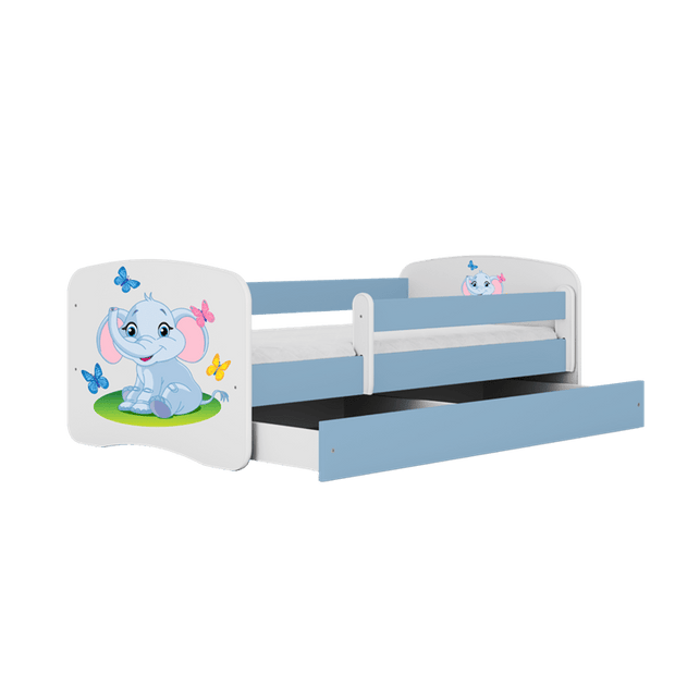 Kocot Kids Pat din pal pentru copii, Baby Elephant II Albastru / Alb