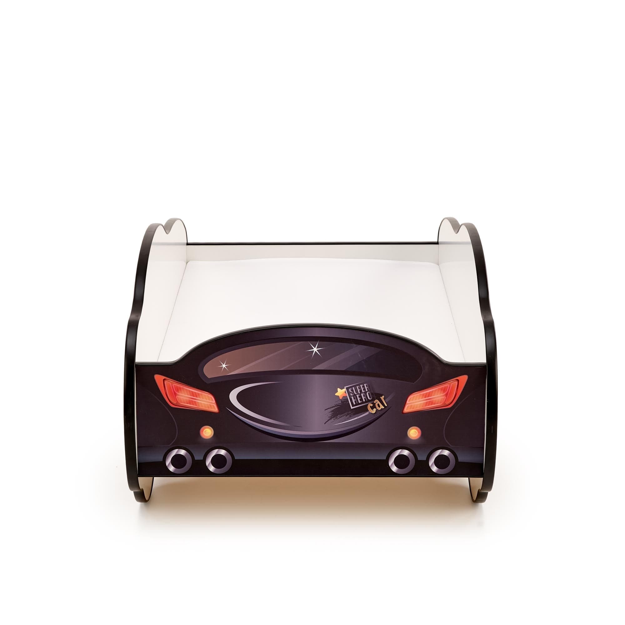 Pat din pal pentru copii Batcar Negru, 140 x 70 cm (2)