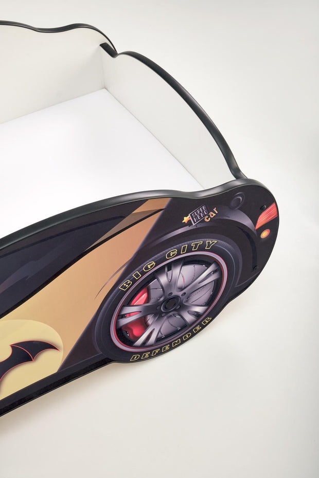 Pat din pal pentru copii Batcar Negru, 140 x 70 cm (7)