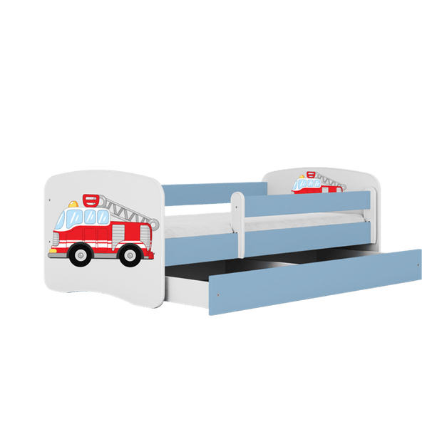 Kocot Kids Pat din pal pentru copii, Fire Brigade II Albastru / Alb