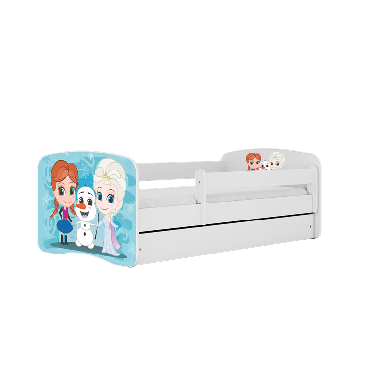 Kocot Kids Pat din pal pentru copii, Frozen Land I Alb