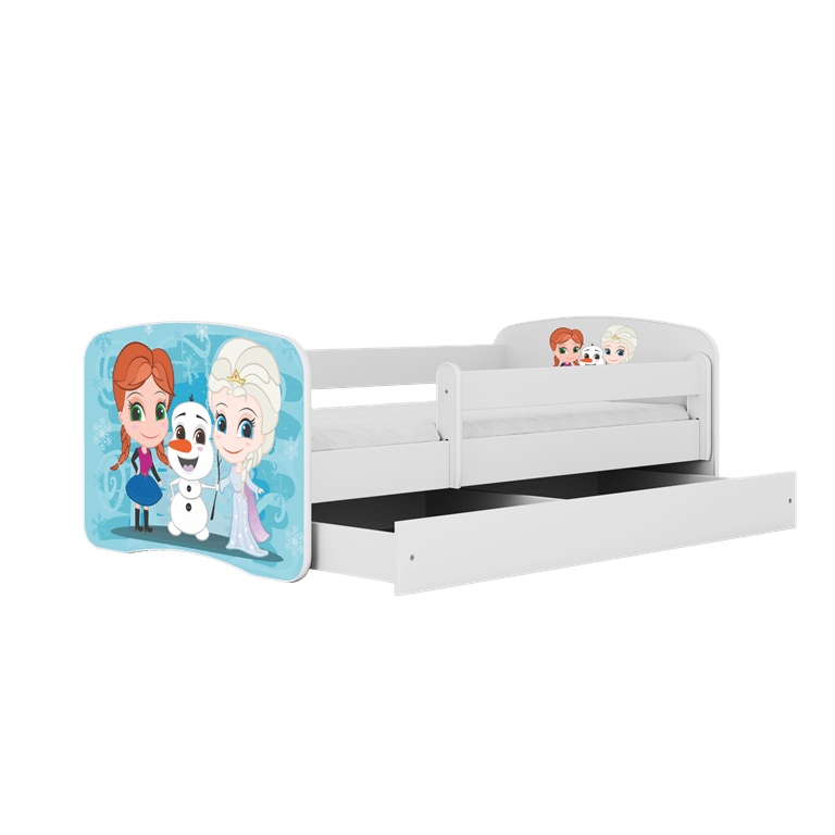 Kocot Kids Pat din pal pentru copii, Frozen Land I Alb